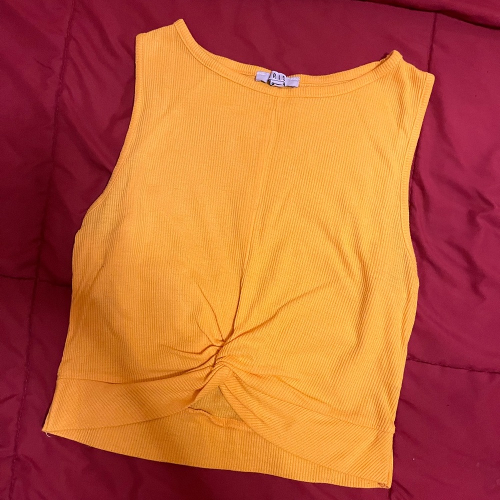 IRIS yellow/ orange cropped shirt